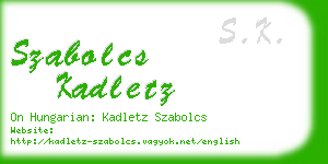 szabolcs kadletz business card